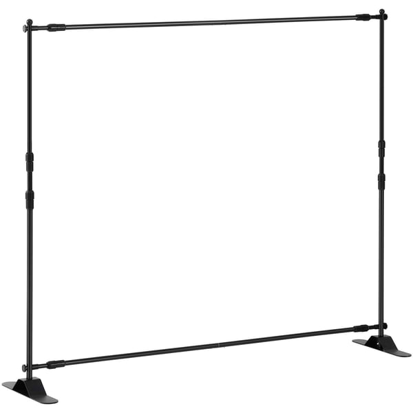 Baggrundsbannerstativ, 243,8x243,8 cm, Sort, Justerbar aluminiumsramme
