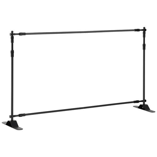 Baggrundsbannerstativ, 243,8x243,8 cm, Sort, Justerbar aluminiumsramme