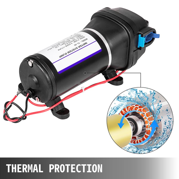 Membranvandpumpe, 17L/min 2,7 bar 12V, støbejern, vandtryk