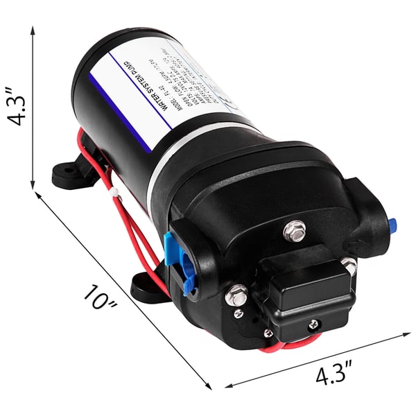 Membranvandpumpe, 17L/min 2,7 bar 12V, støbejern, vandtryk