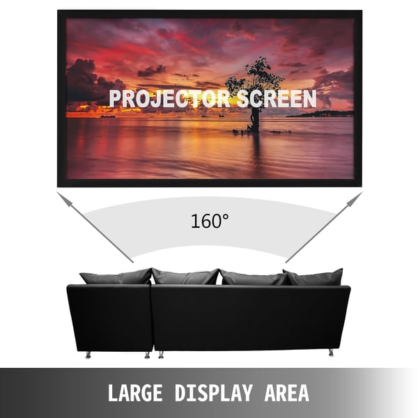 Projektorlærred, 101x59 in, Hvid, Fast ramme