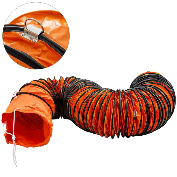 Flexibel ventilationsslang, 760x25,5 cm, orange, PVC
