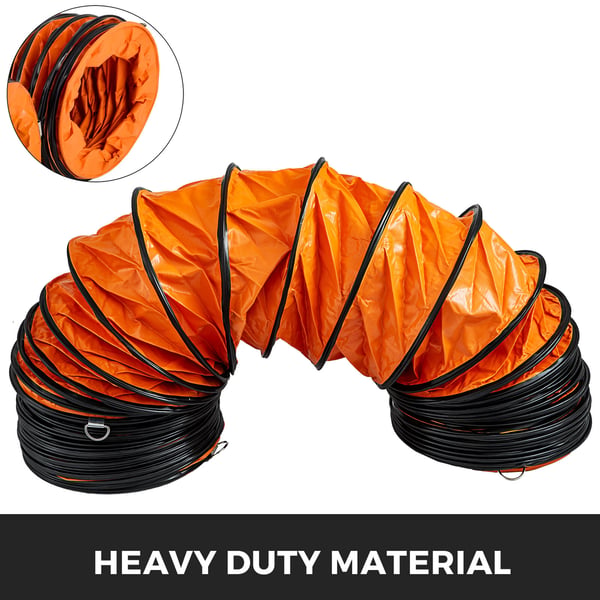 Flexibel ventilationsslang, 760x25,5 cm, orange, PVC