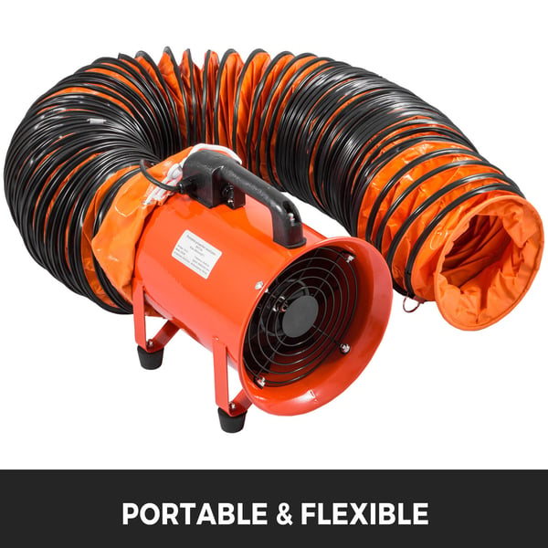 Flexibel ventilationsslang, 760x25,5 cm, orange, PVC