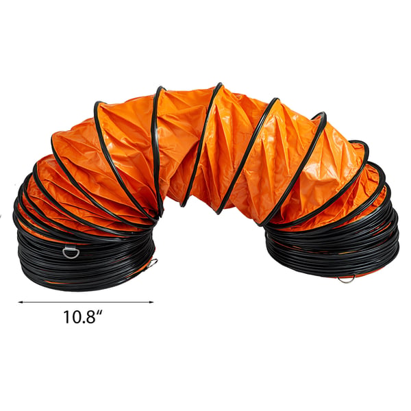 Flexibel ventilationsslang, 760x25,5 cm, orange, PVC