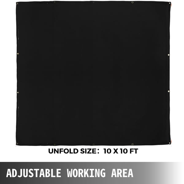 Svettsfilt 305x305 cm svart glasfiber flamskyddad