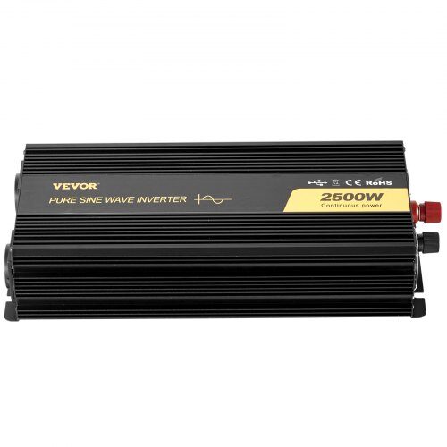 Invertteri, Puhdas siniaalto 2500W DC 12V - AC 230V, LCD-näyttö, kaukosäädin, alumiini