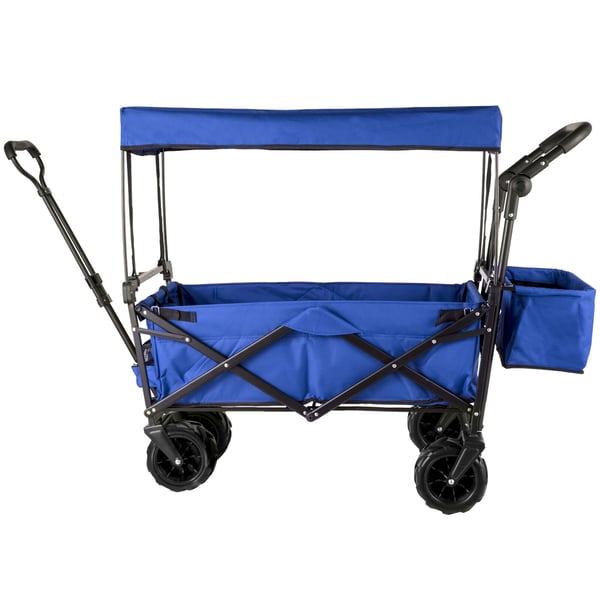 Sammenklappelig vogn 98.5x54.3x98.5 cm blå, foldbar, stålramme
