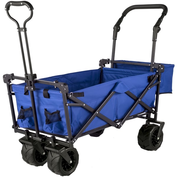 Sammenklappelig vogn 98.5x54.3x98.5 cm blå, foldbar, stålramme