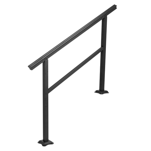 Handledare, Justerbart utomhusräcke 121x89.5 cm, Svart, Aluminium