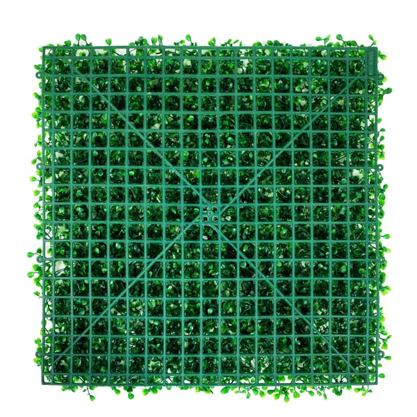 Kunstig buksbomplade, 25x25x4 cm, Grøn, PE-materiale