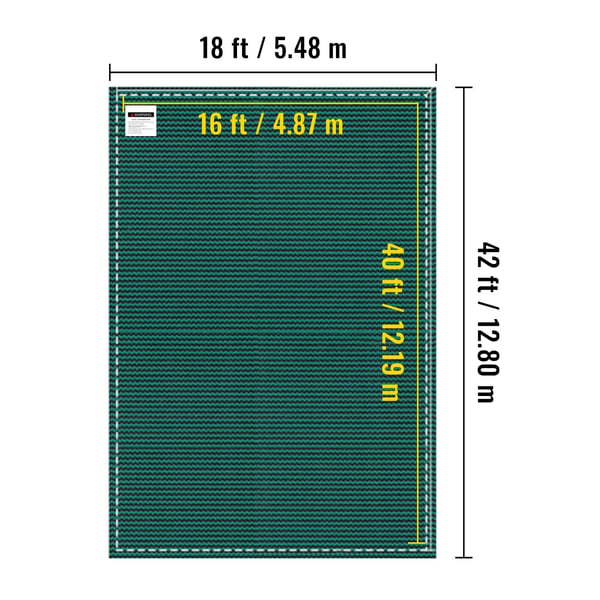 Poolskydd 5,48x12,8 m Grön, Nät, PP-material