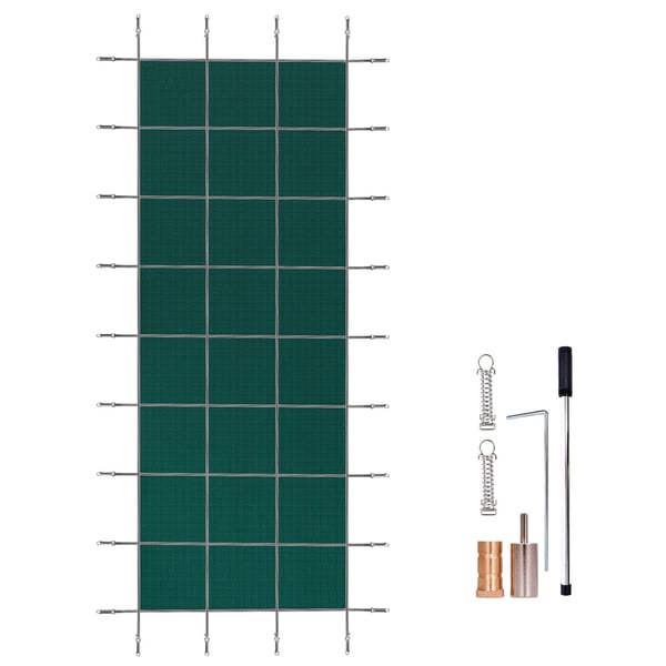 Poolskydd 5,48x12,8 m Grön, Nät, PP-material