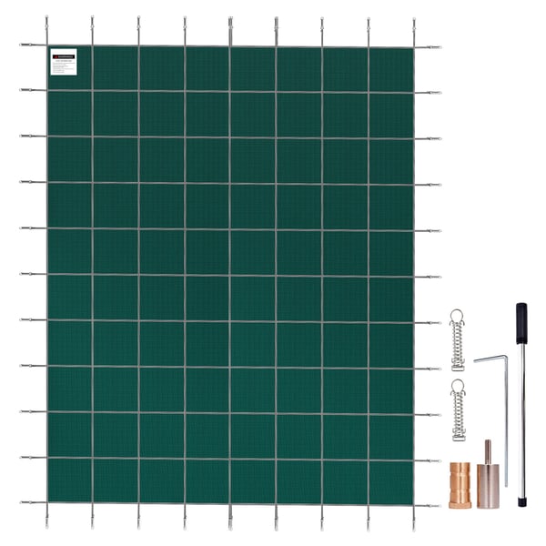 Pool sikkerhedscover 549x1160 cm, grøn net, polypropylen, vinterbeskyttelse