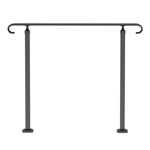 Handledare, Smidesjärn Justerbart Utomhusräcke för Trappa, 88.5x97.4 cm, Svart