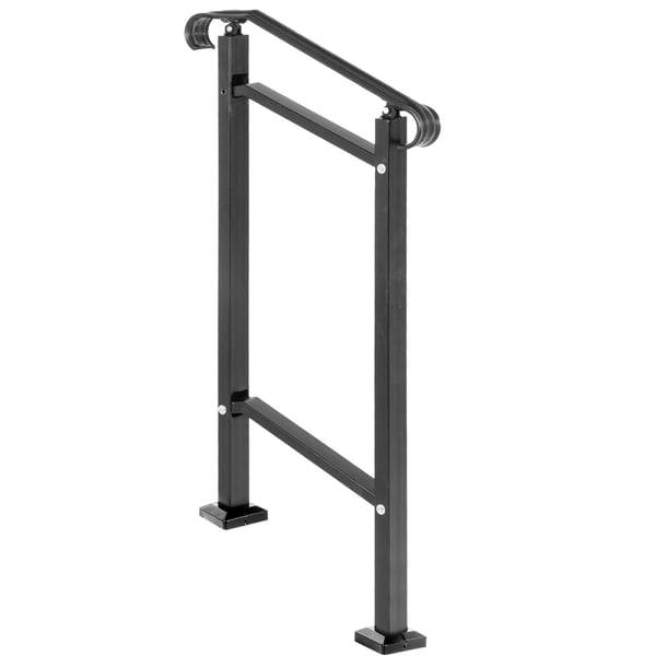 Handledare, Smidesjärn Utomhus Trappräcke Justerbar 34x96 cm, Svart