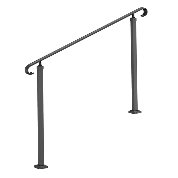 Handledare, Smidesjärn Justerbart Utomhus Trappräcke, 64.8x108.5x97.4 cm, Svart