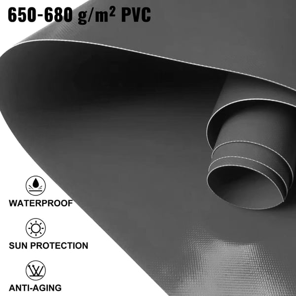 Poolskydd, 400x400 cm, Antracit, PVC