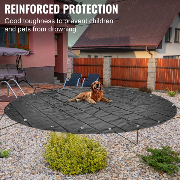 Poolskydd, 400x400 cm, Antracit, PVC