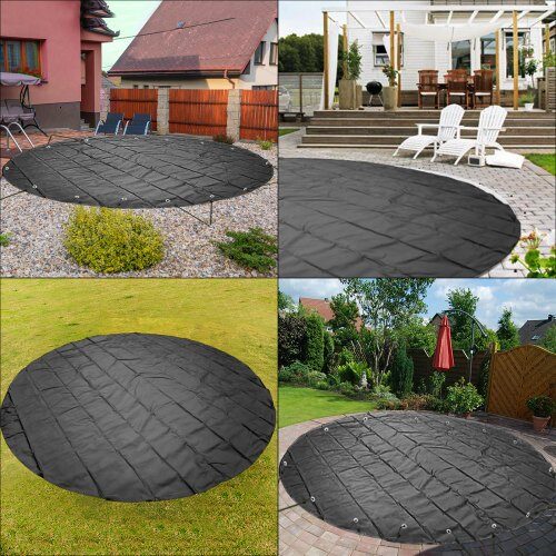 Poolskydd, 400x400 cm, Antracit, PVC