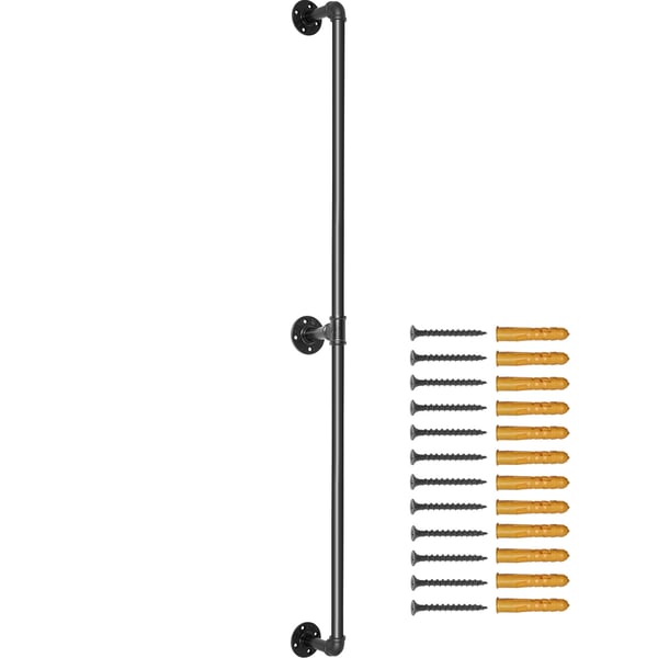 Trappegelænder, 213,4 cm, Sort, Kulstofstål