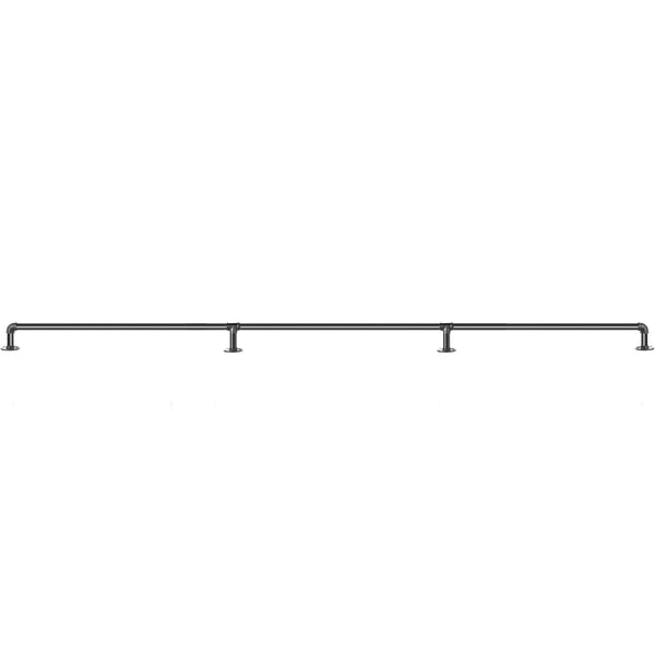 Trappegelænder, 243,8 cm, Sort, Kulstofstål