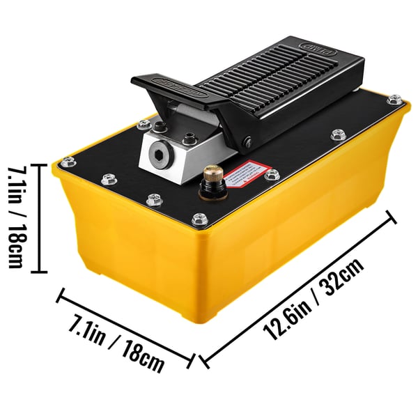 Luft hydraulisk pumpe, 32x18x18 cm, gul, fodbetjent