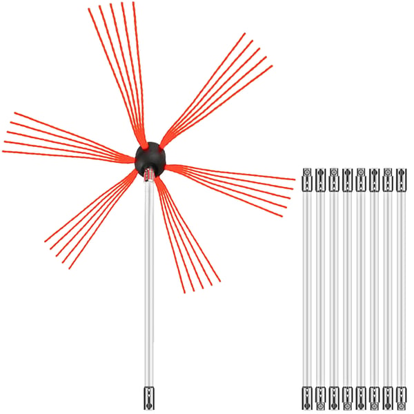 Skorstensrensesæt, 914,4 cm, Hvid, Nylon