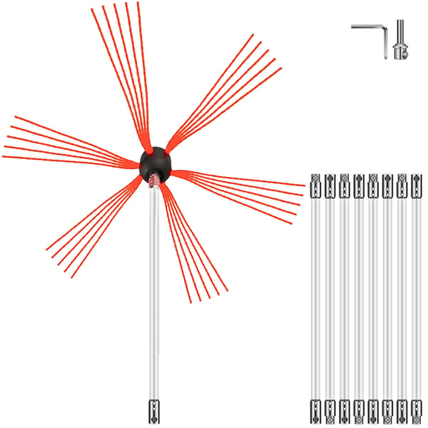 Skorstensrensesæt, 914,4 cm, Hvid, Nylon
