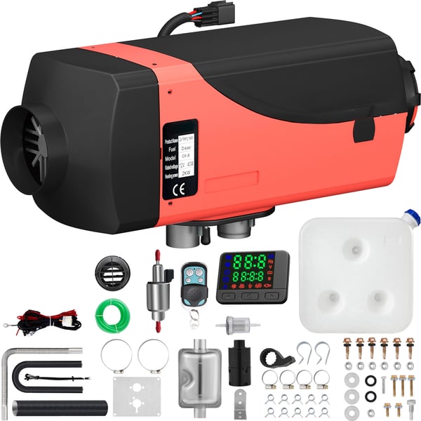 Diesel-ilmalämmitin, 35x15x12 cm, 12V, 2KW, LCD-kytkimellä