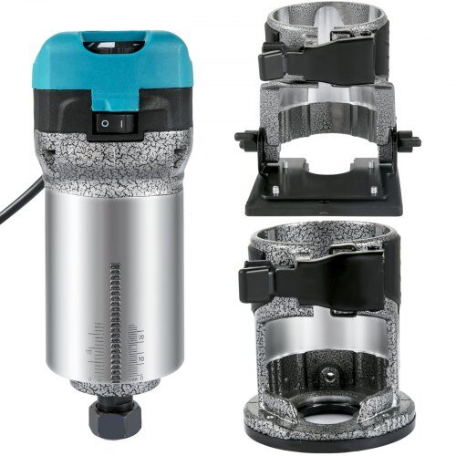 Träfräsverktyg, 710W, Aluminium, 3 spännhylsor, Justerbar, Träbearbetning