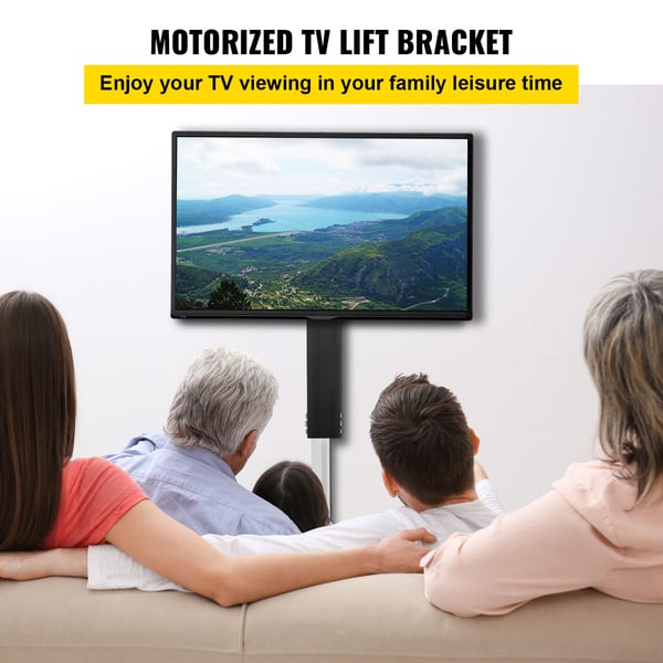 TV-liftstativ, 66–152,4 cm, sort, motoriseret aluminium