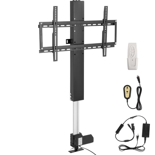 TV-liftstativ, 66–152,4 cm, sort, motoriseret aluminium