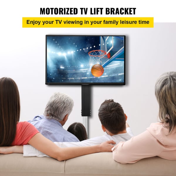 Motoriseret TV-lift, højdejusterbar 71,1 cm, 71,1 cm, sort, aluminiumlegering