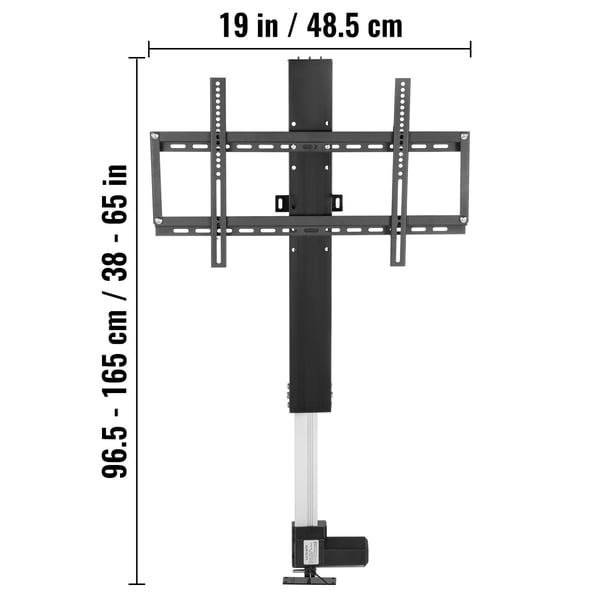 Motoriseret TV-lift, højdejusterbar 71,1 cm, 71,1 cm, sort, aluminiumlegering