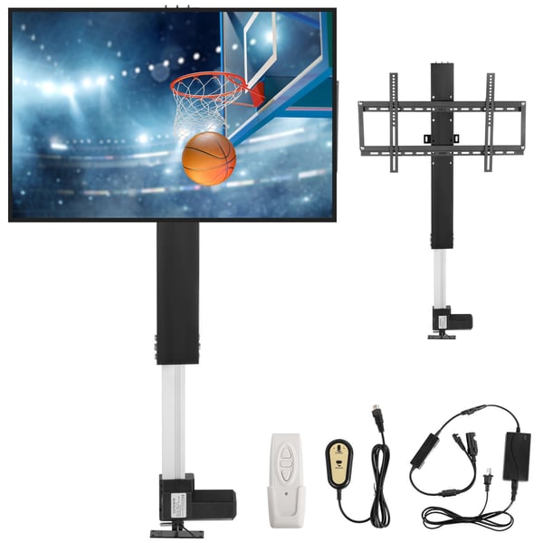 Motoriseret TV-lift, højdejusterbar 71,1 cm, 71,1 cm, sort, aluminiumlegering