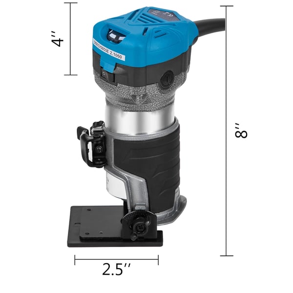 Kompakti jyrsin, 800W säädettävä nopeus 30 000 rpm, 6,4x9,5 mm, työkalu