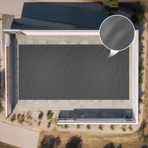 Poolskydd, 350x600 cm, Antracit, PVC