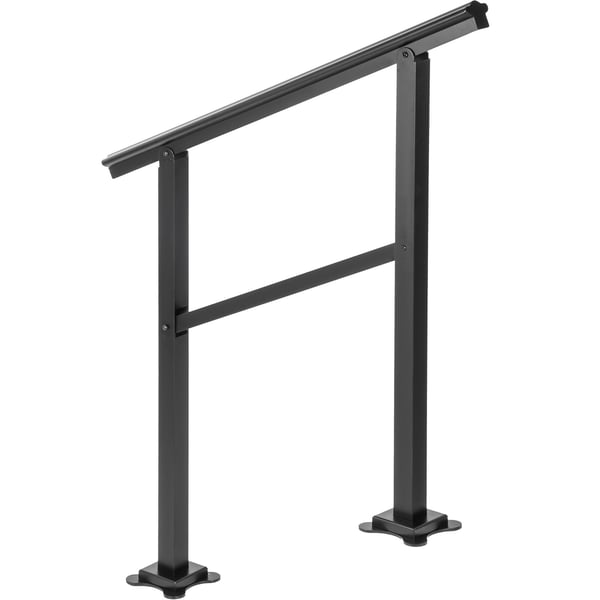 Utomhus trappräcke, 91x89,5 cm, svart, aluminium