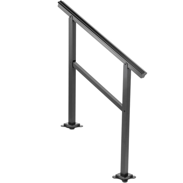 Utomhus trappräcke, 91x89,5 cm, svart, aluminium