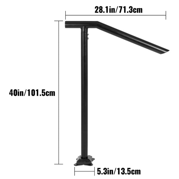 Handledare, Ståltrappräcke 102x71,3 cm, Svart, Utomhustrappor