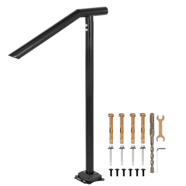 Handledare, Ståltrappräcke 102x71,3 cm, Svart, Utomhustrappor