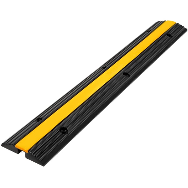 Kabelbeskytter rampe, 4-pak, 102x15,5x3 cm, sort gul, gummi