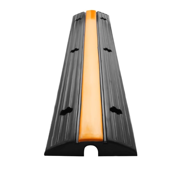 Kabelbeskytter rampe, 4-pak, 102x15,5x3 cm, sort gul, gummi