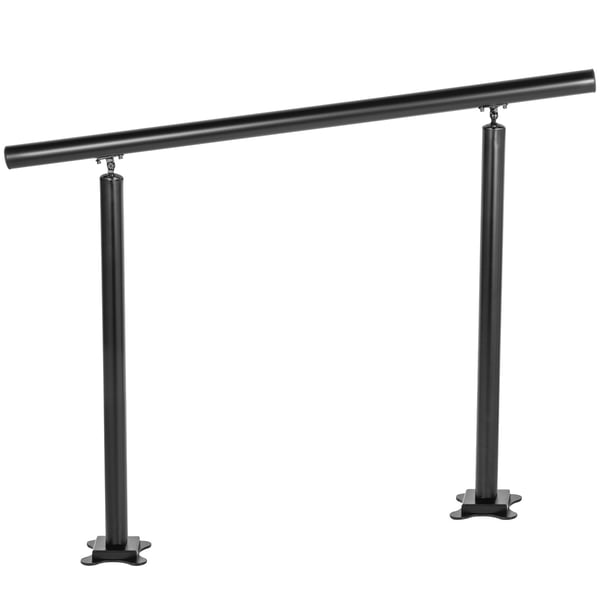 Udendørs trappegelænder, 91,4x86,4 cm, sort, aluminium, justerbar