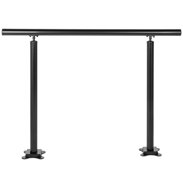 Udendørs trappegelænder, 91,4x86,4 cm, sort, aluminium, justerbar
