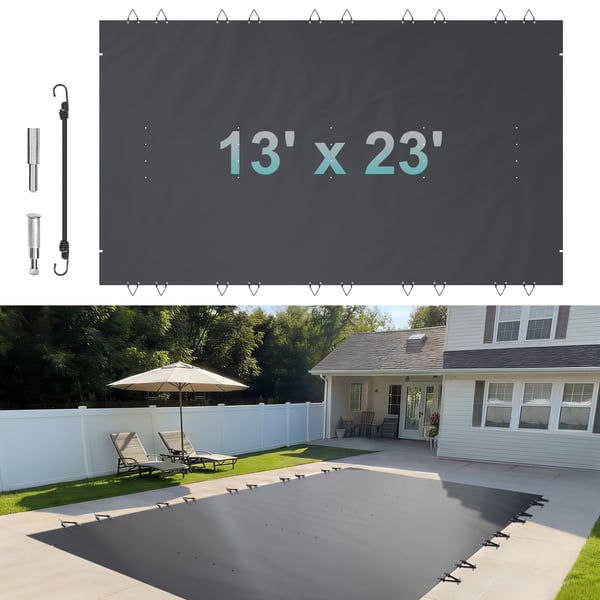 Pool sikkerhedscover, 400x700 cm, Antracit, PVC