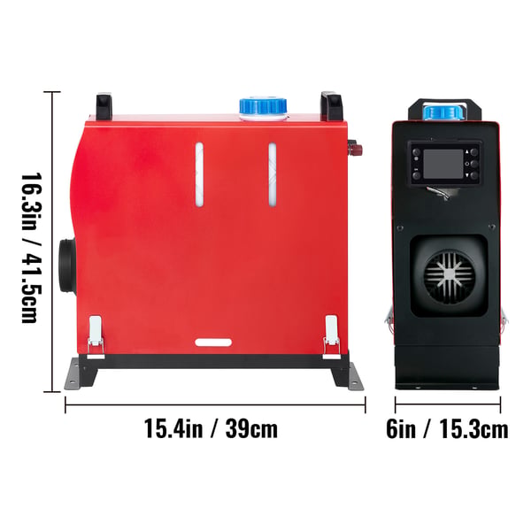 Dieselvärmare 8KW, 41,5x17,5x40,5 cm, 12V, fjärrkontroll
