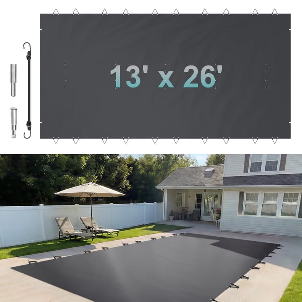 Poolskydd, 400x800 cm, Antracit, PVC