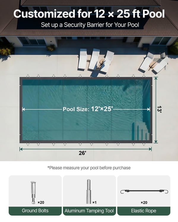 Poolskydd, 400x800 cm, Antracit, PVC